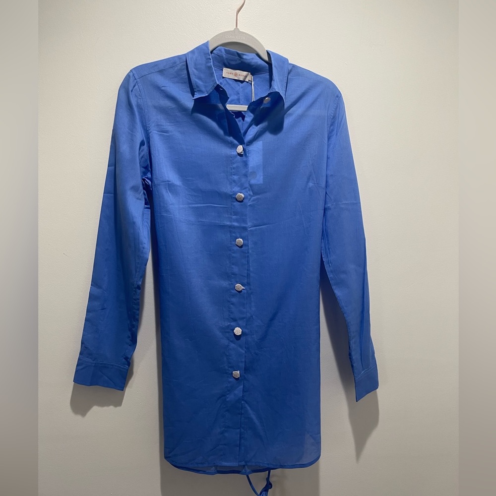 Tory Burch Brigitte Beach Tunic Blue Dask Color Size S NWT